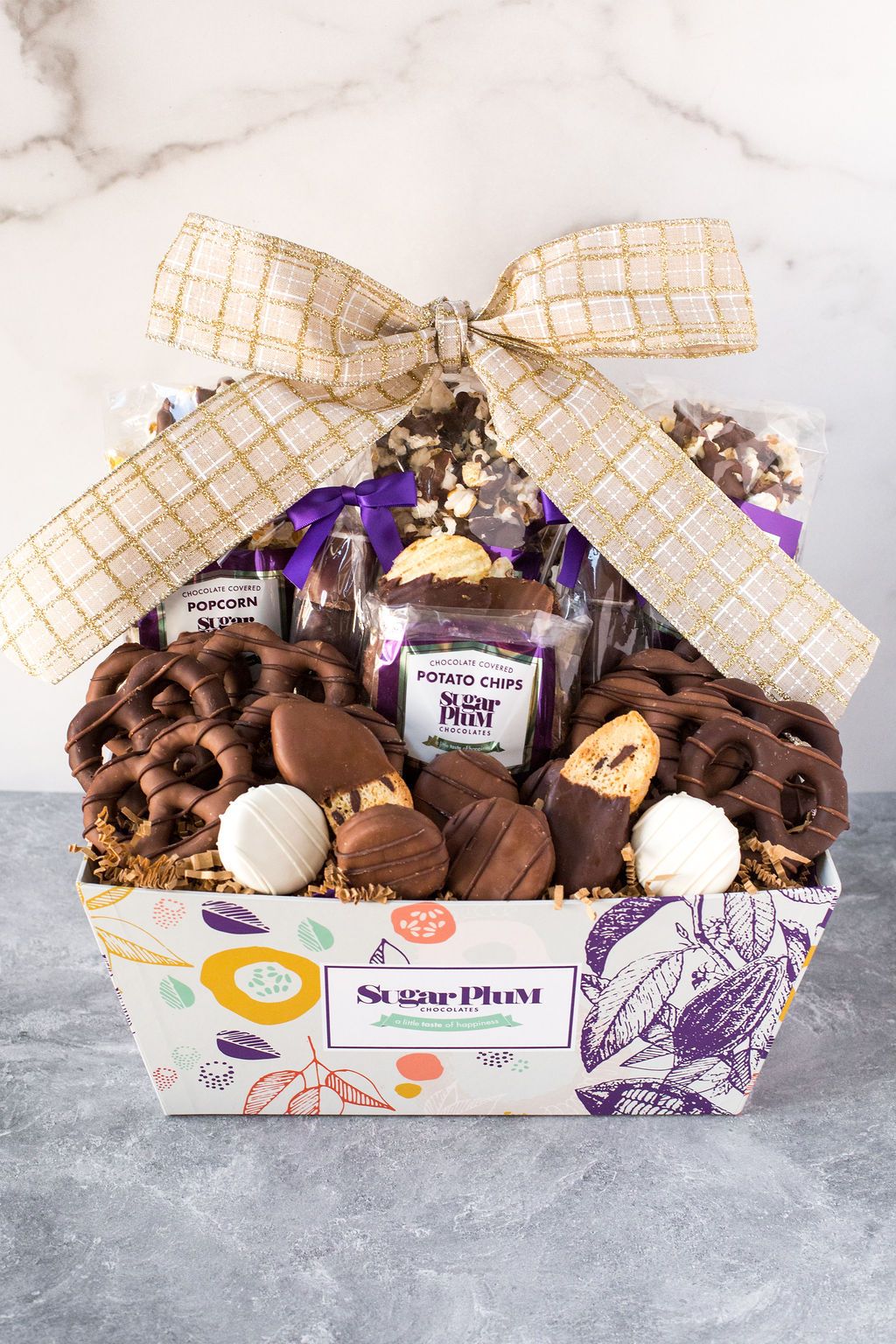 Chocolate Gift Basket 25 Piece Assortment Of Handcrafted Gourmet