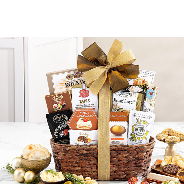 Bon Appetit Gourmet Gift Basket With Lindt Truffles And Hazelnuts