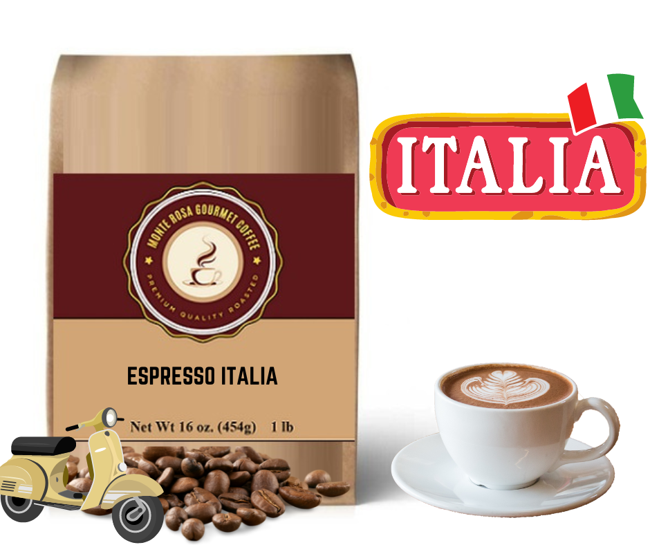 Espresso Italia Monte Rosa Gourmet Coffee Arabica Full City Roast