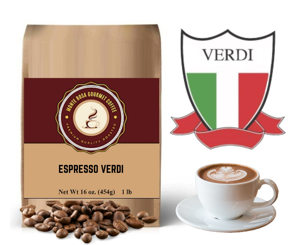 Espresso Verdi Seattle Style Roast Monte Rosa Gourmet Coffee